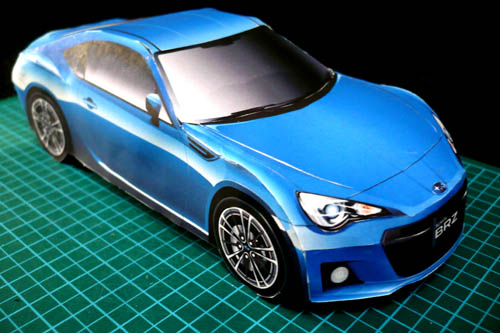 Papercraft imprimible y armable del Subaru BRZ. Manualidades a Raudales.